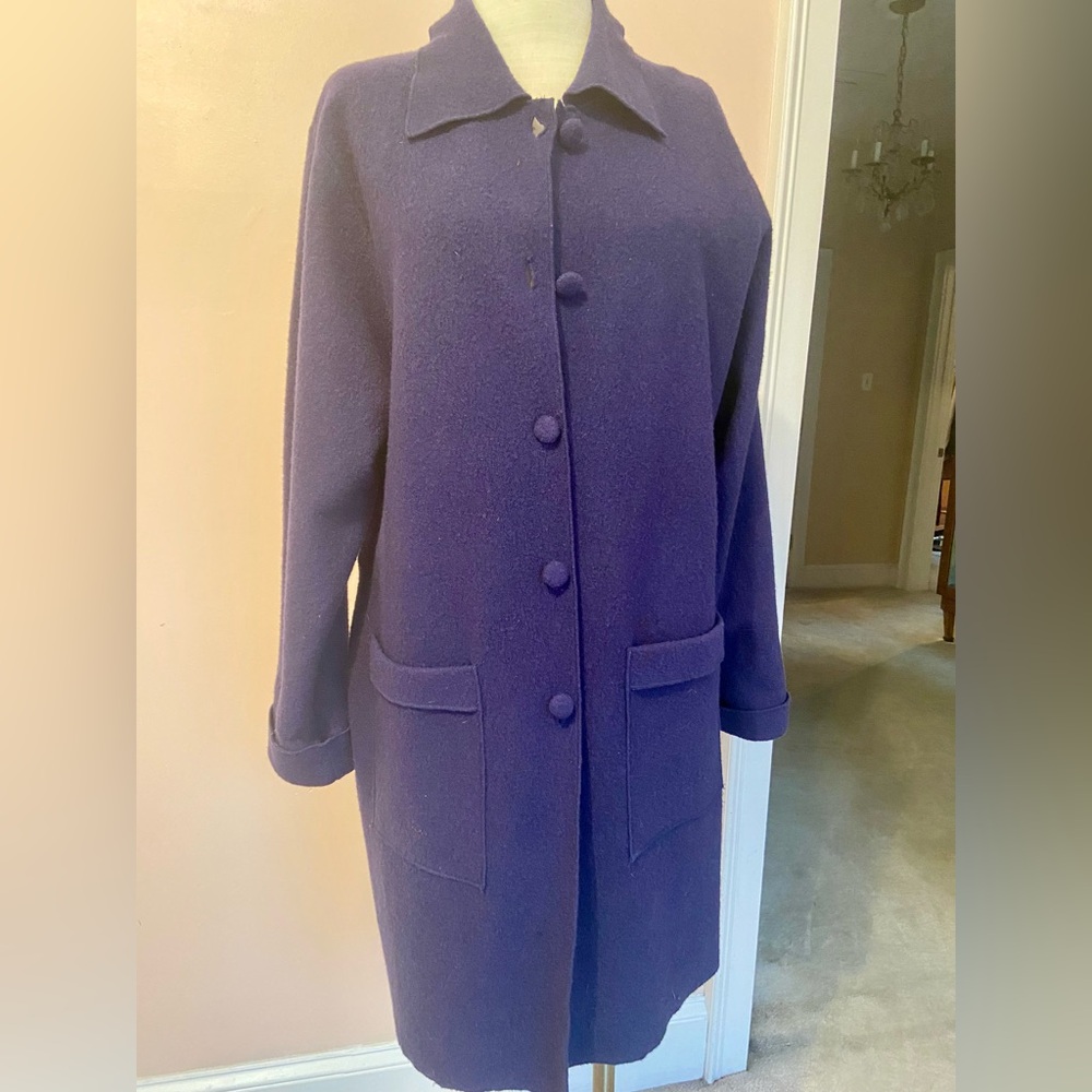 April Cornell All Wool Indigo Blue Jacket / Coat